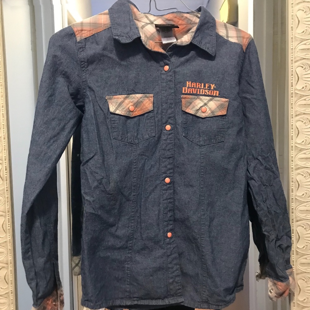 Girl Harley-Davidson Blue jean shirt